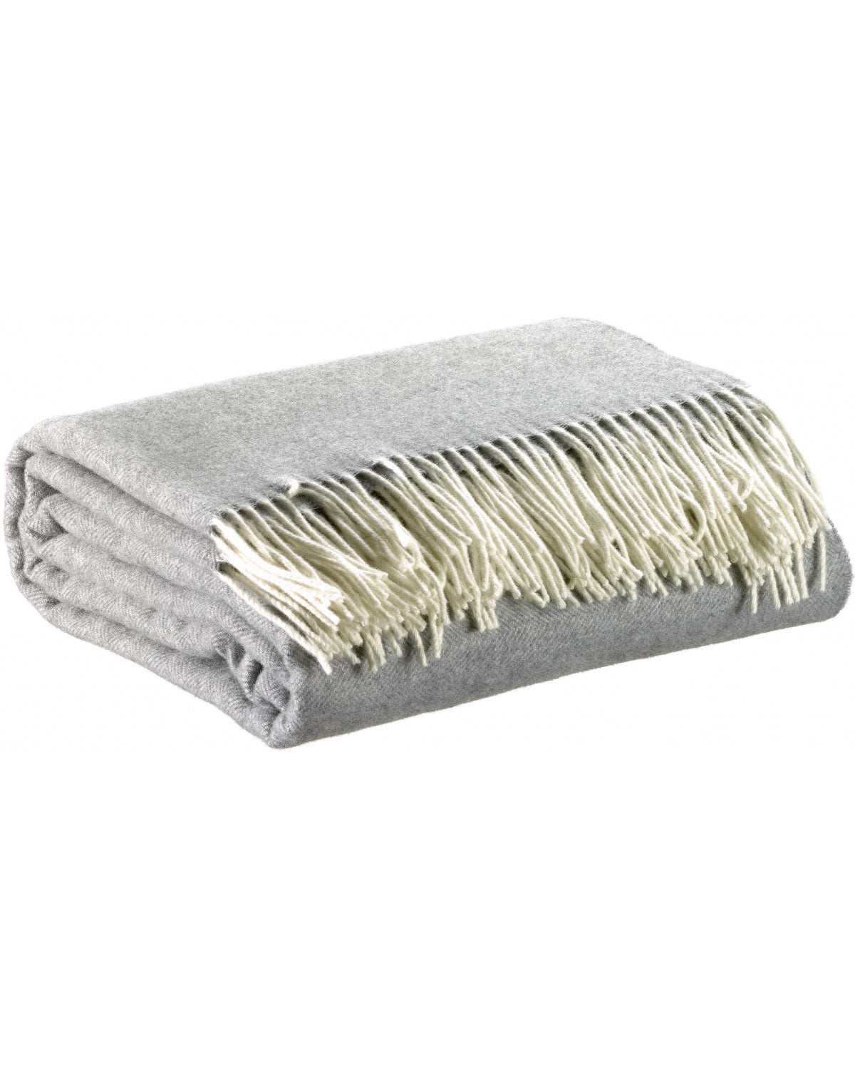 Carina - plaid in lana e cashmere grigio perla, 130 X 190