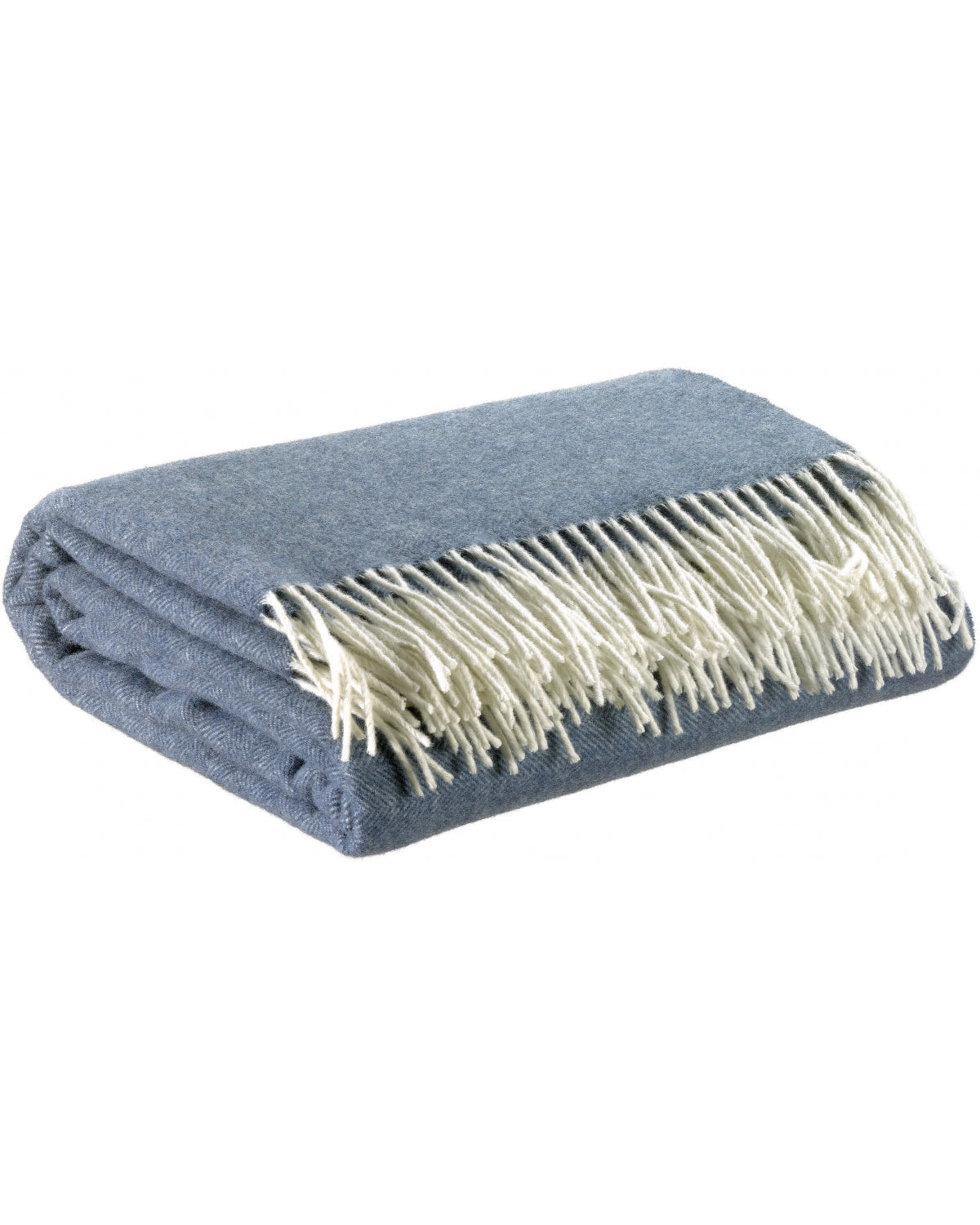 Carina - plaid in lana e cashmere blu, 130 X 190