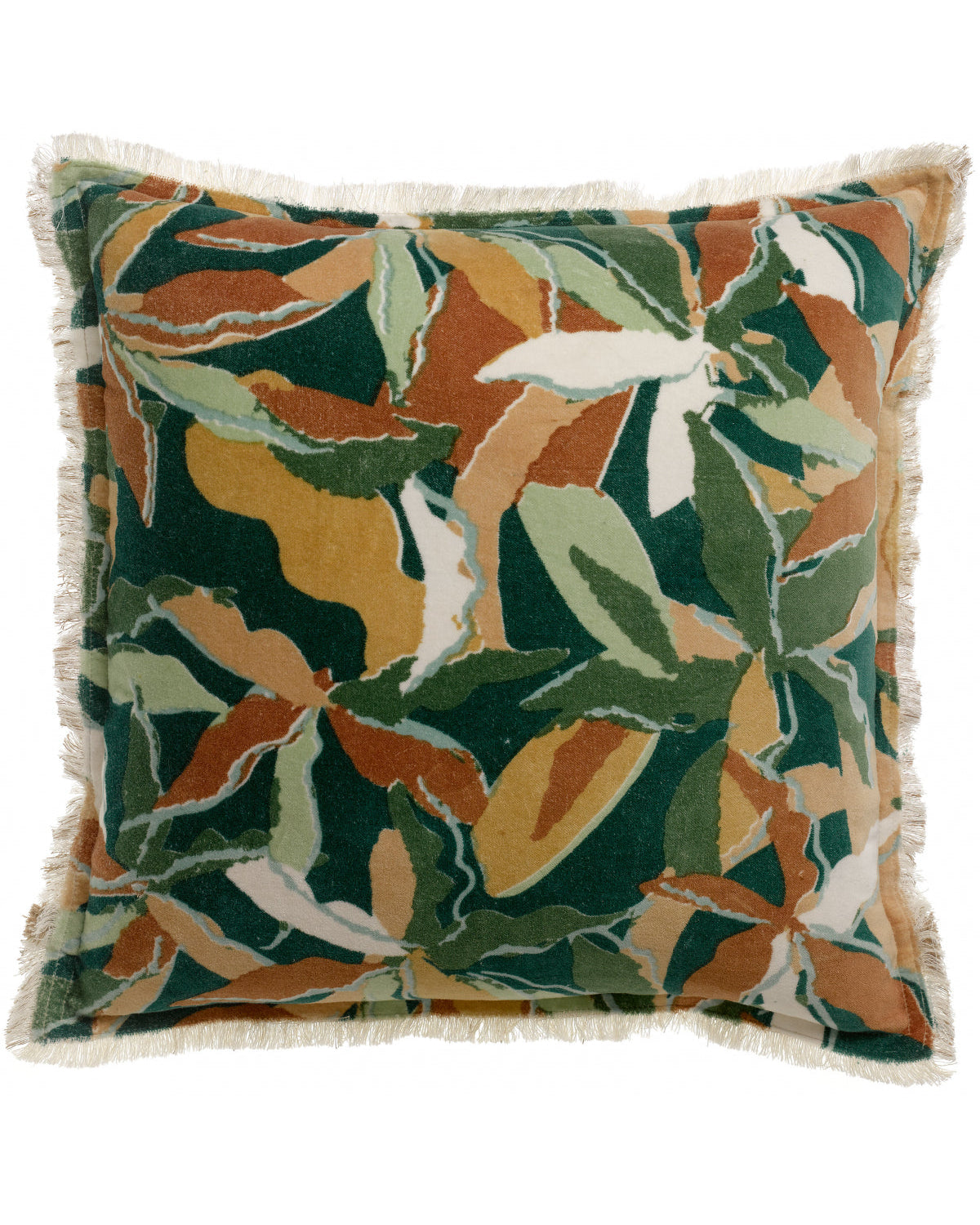 Alina Petrole - cuscino in velluto foliage, 45 X 45