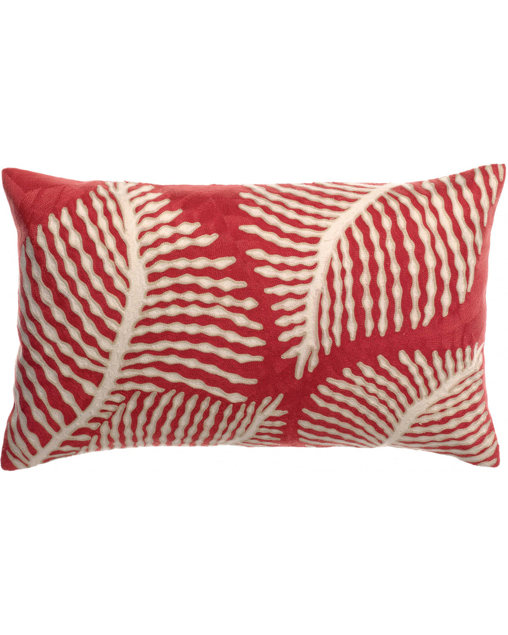 Flora - Cuscino ricamato Flora rosso, 30 X 50