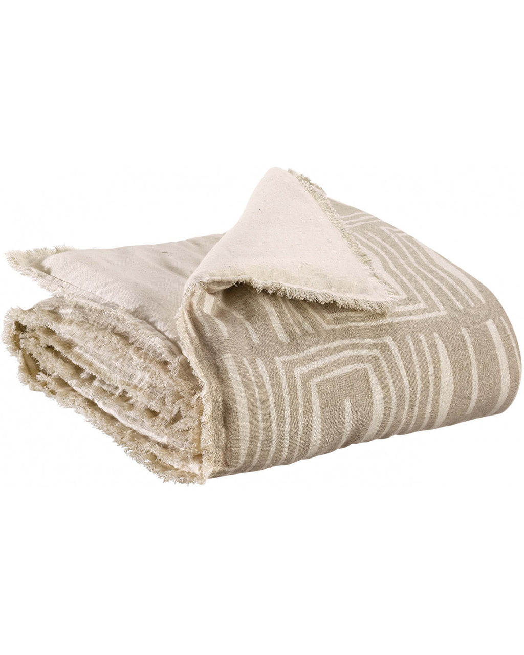 Tina - plaid imbottito beige e avorio, 85 X 200