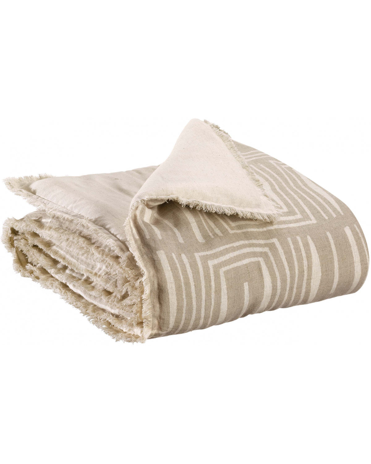 Tina - plaid imbottito beige e avorio, 85 X 200