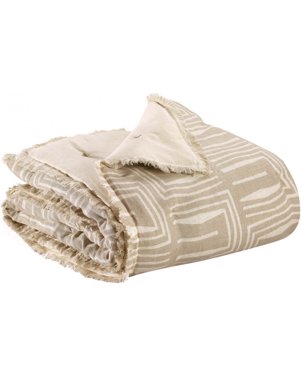 Tina - Coperta imbottita beige e avorio, 135 X 200