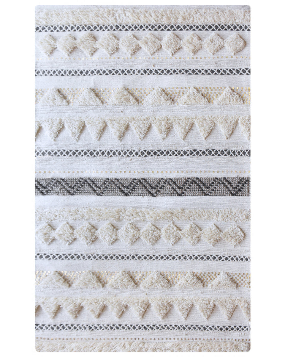 Lenity - Tappeto in lana avorio geometrico 120 X 180