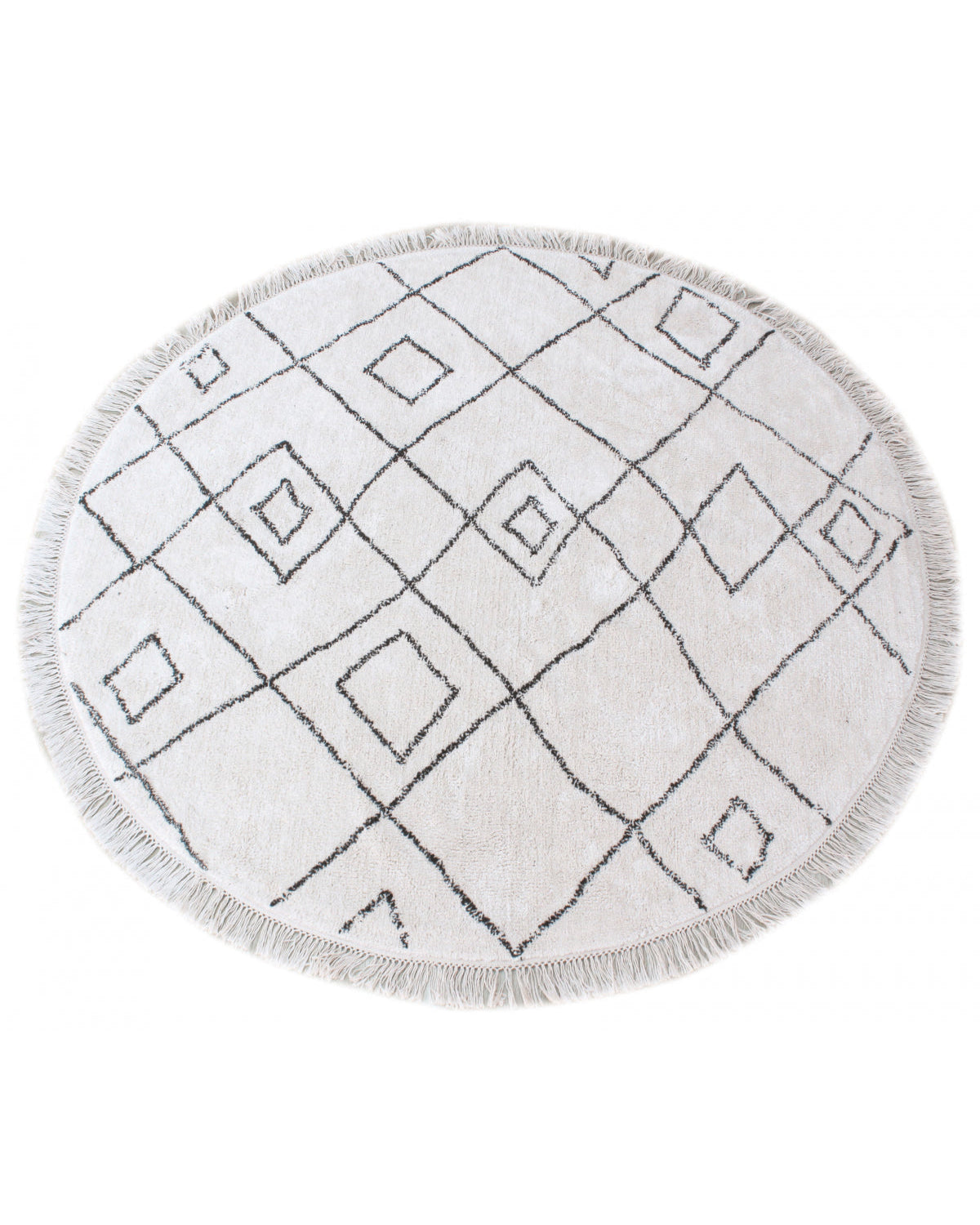 Ervin - Tappeto rotondo bianco avorio,  Diametro 160 cm