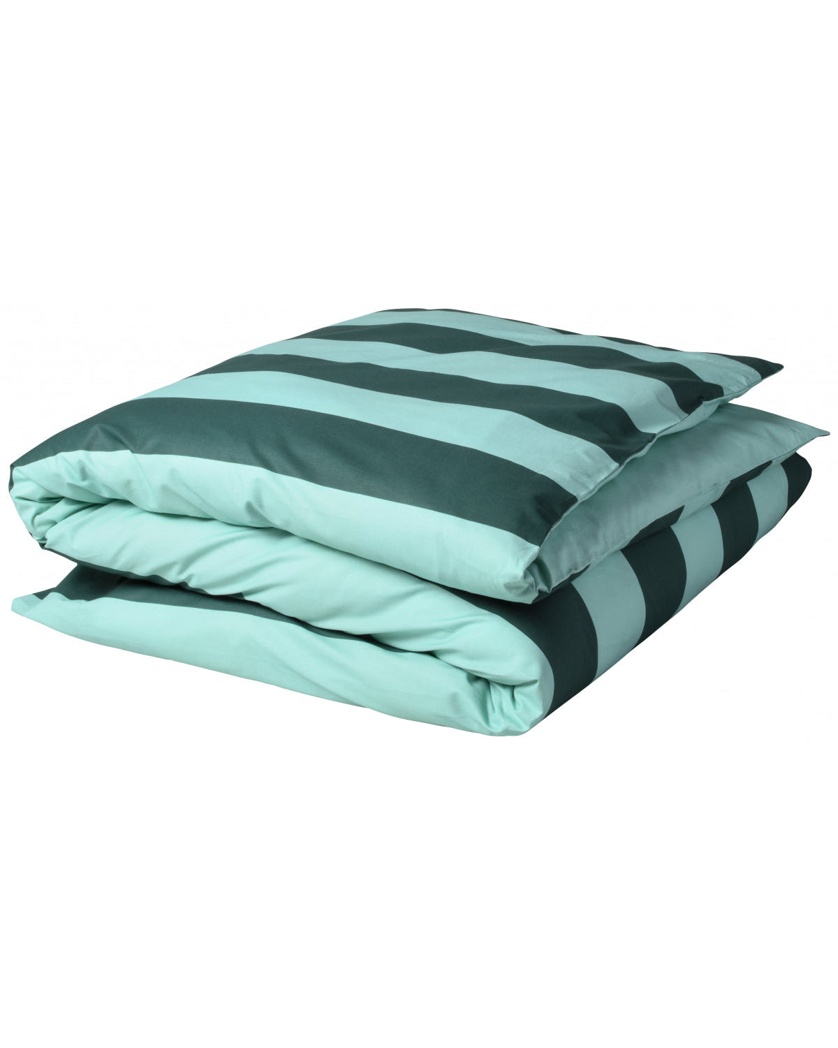 Malo - Copripiumino singolo a righe verdi, 200 X 140