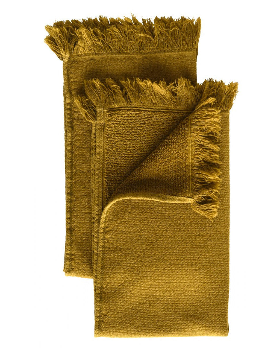 Luna - Set di 2 asciugamani ospite in cotone bio. marrone, 50 X 30