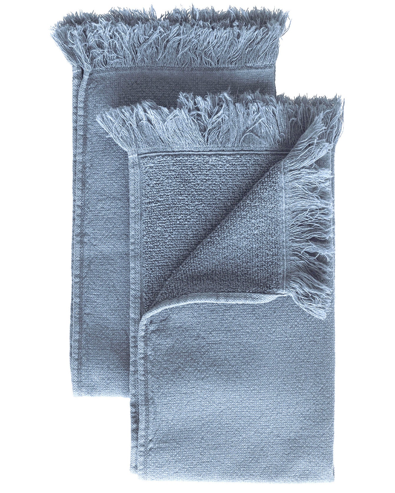 Luna. -Set di 2 asciugamani ospite in cotone bio azzurro,l 50 X 30