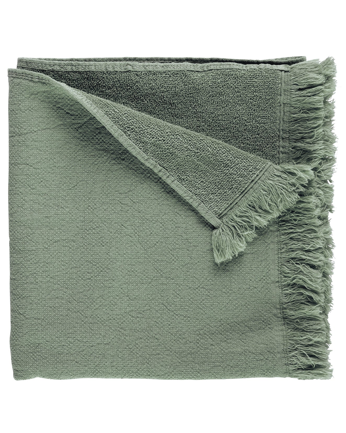 Luna - Asciugamano in cotone bio, verde salvia 100 X 50