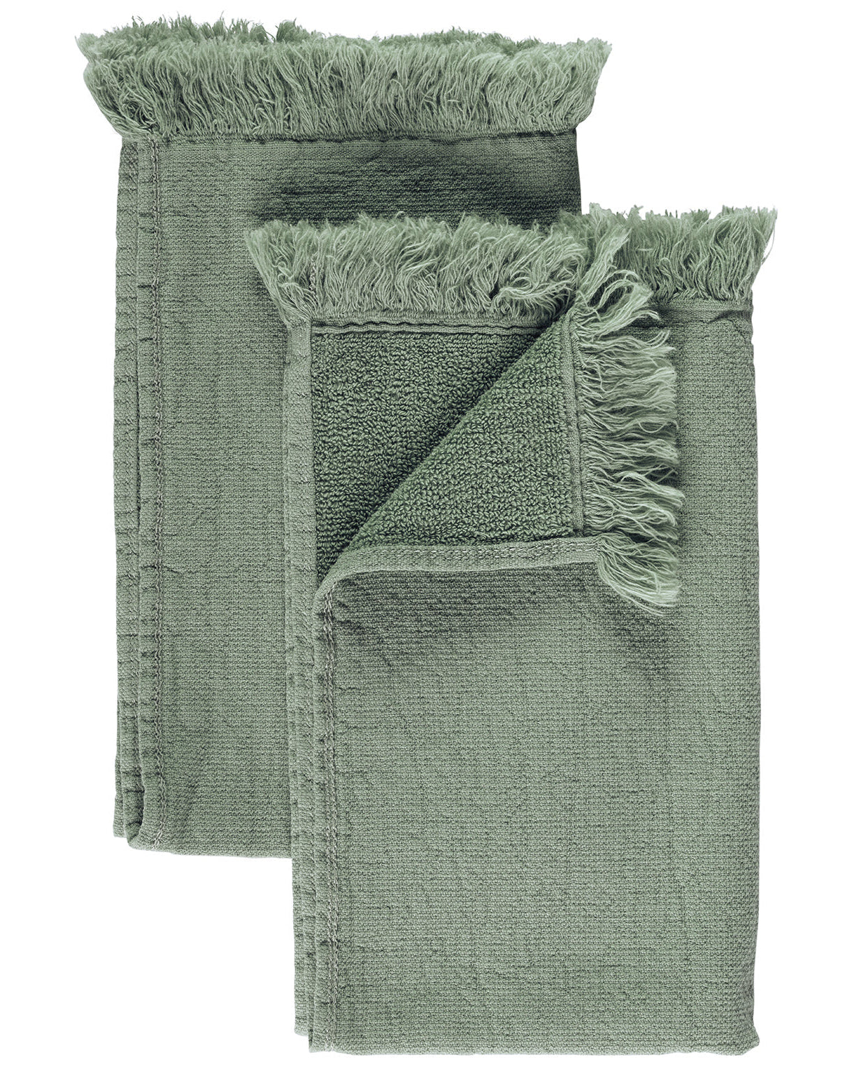 Luna - Set di 2 asciugamani ospite verde salvia, 50 X 30