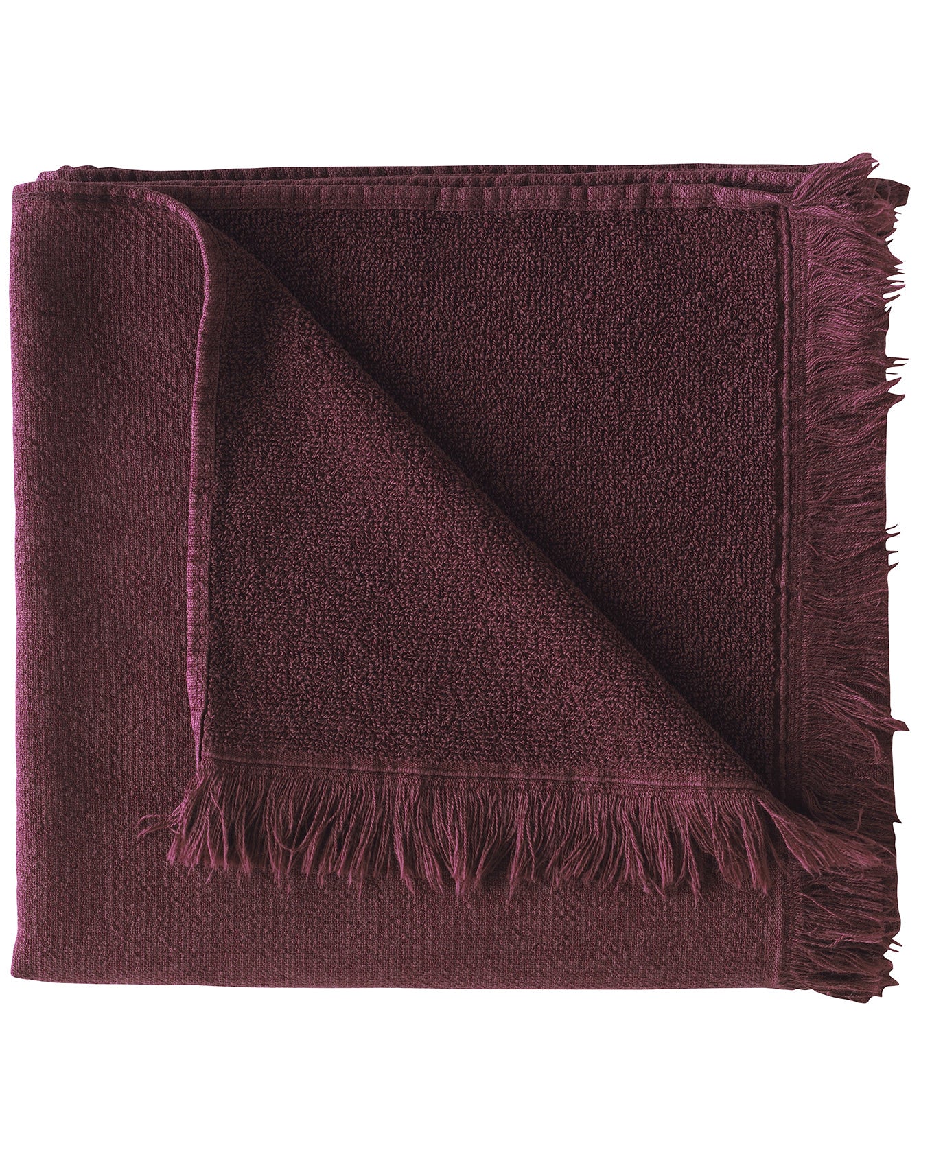 Luna - Asciugamano in cotone bio color vinaccia, 100 X 50