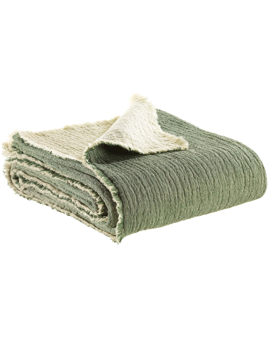 Emilio - Plaid in cotone verde, 130 X 200