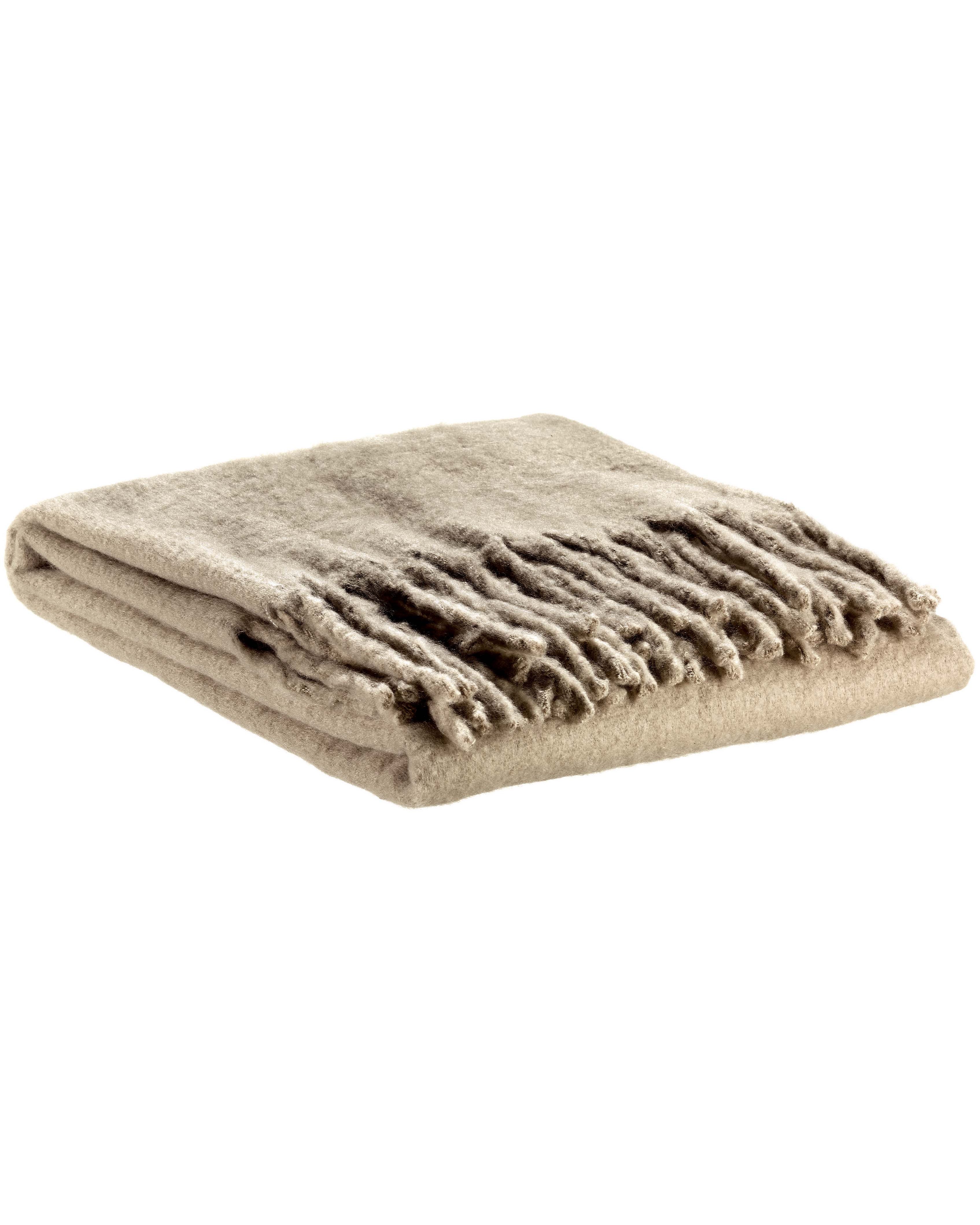 Isabel - Plaid tinta unita beige, 130 X 160