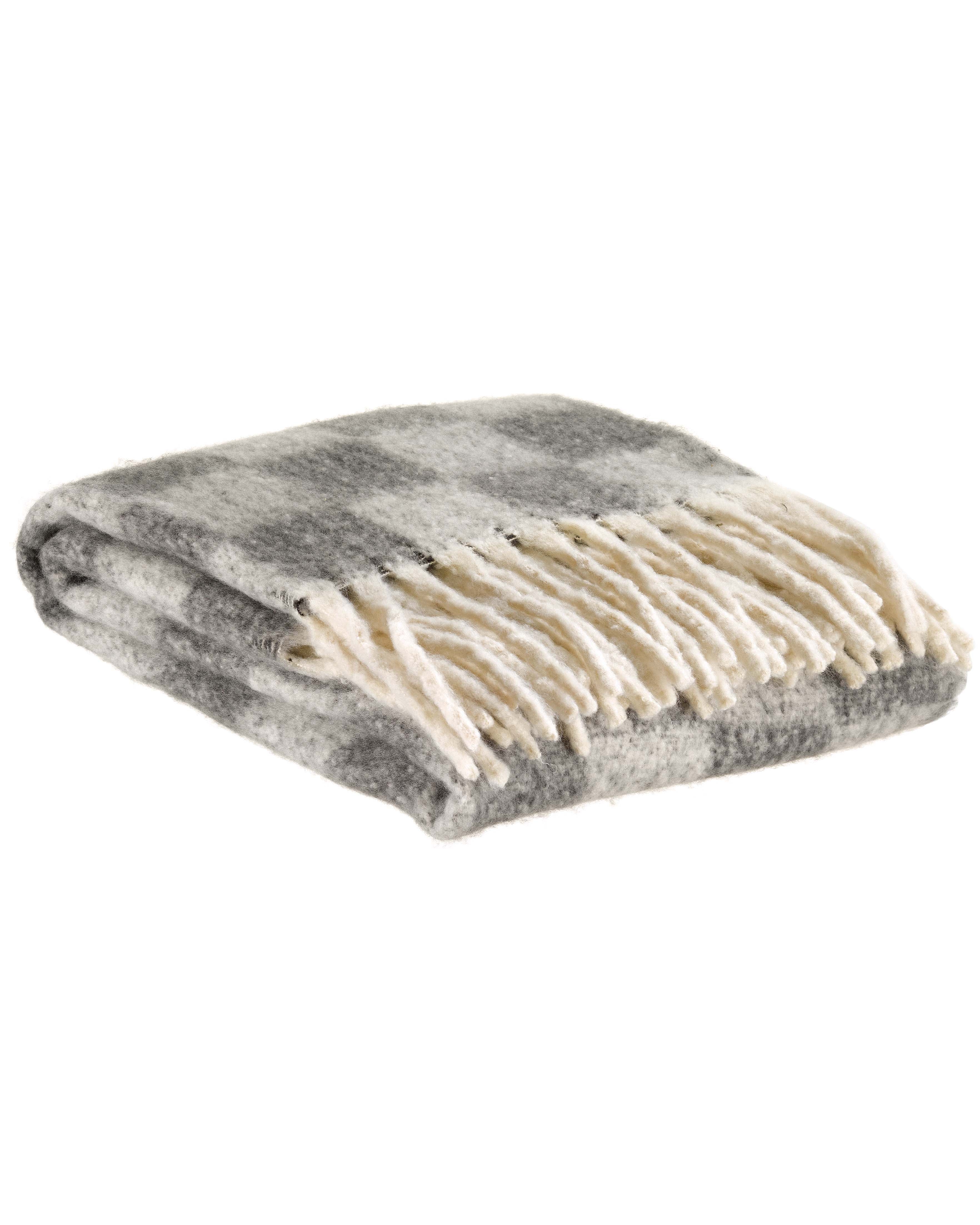 Isabel - Plaid a scacchi grigio, 130 X 160