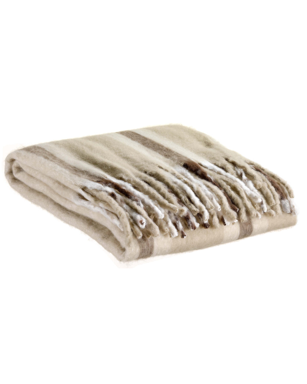 Isabel - Plaid a righe beige, 130 X 160