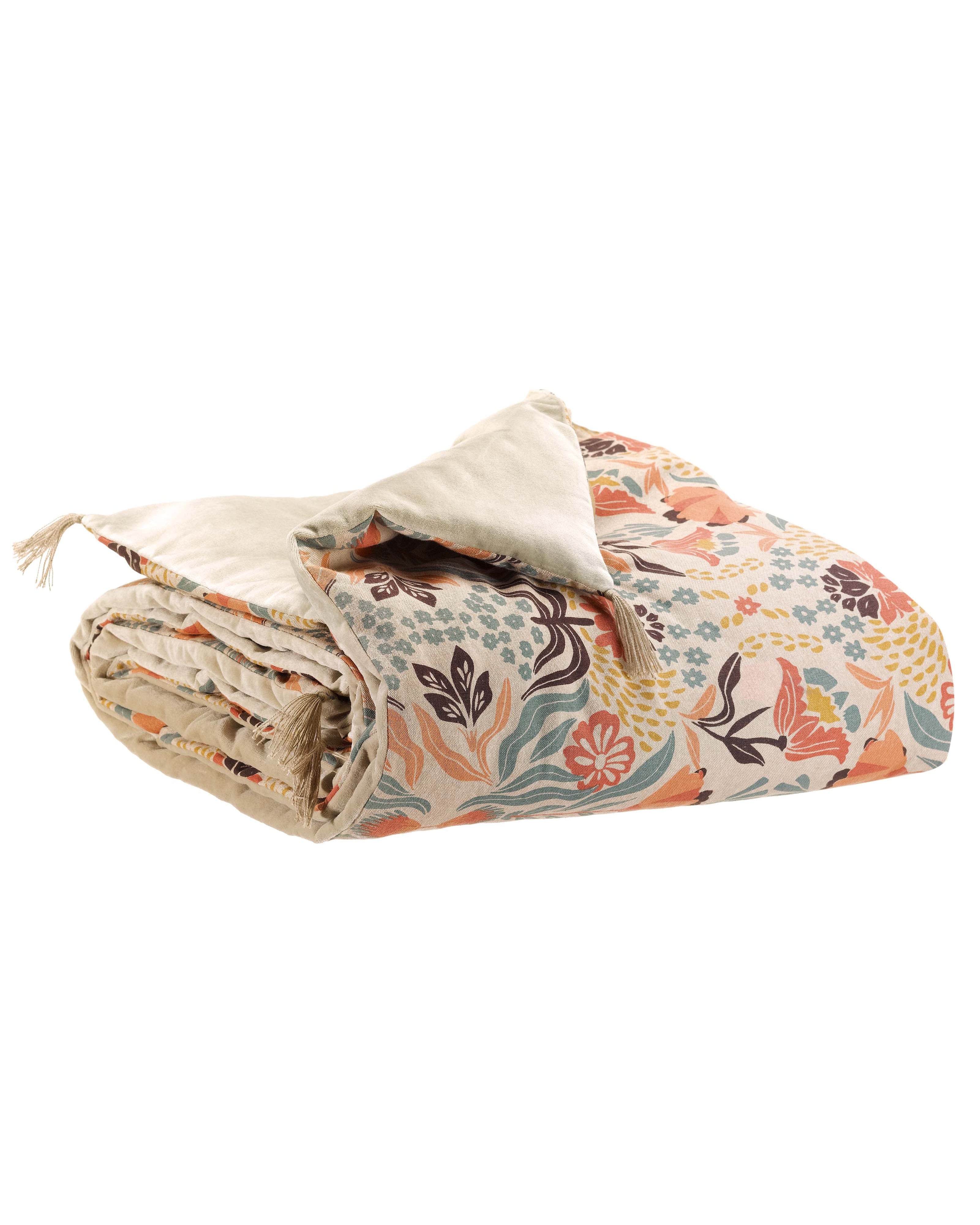 Youri - Plaid imbottito stampato fantasia floreale 85 X 200