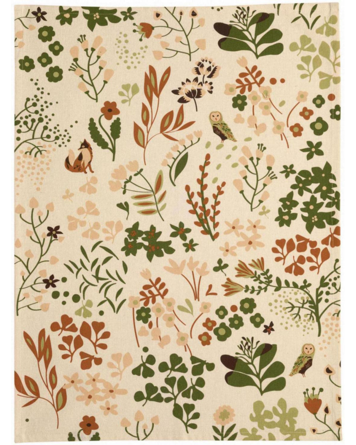 Darian - Strofinaccio in cotone riciclato, fantasia fiori, 50 X 70