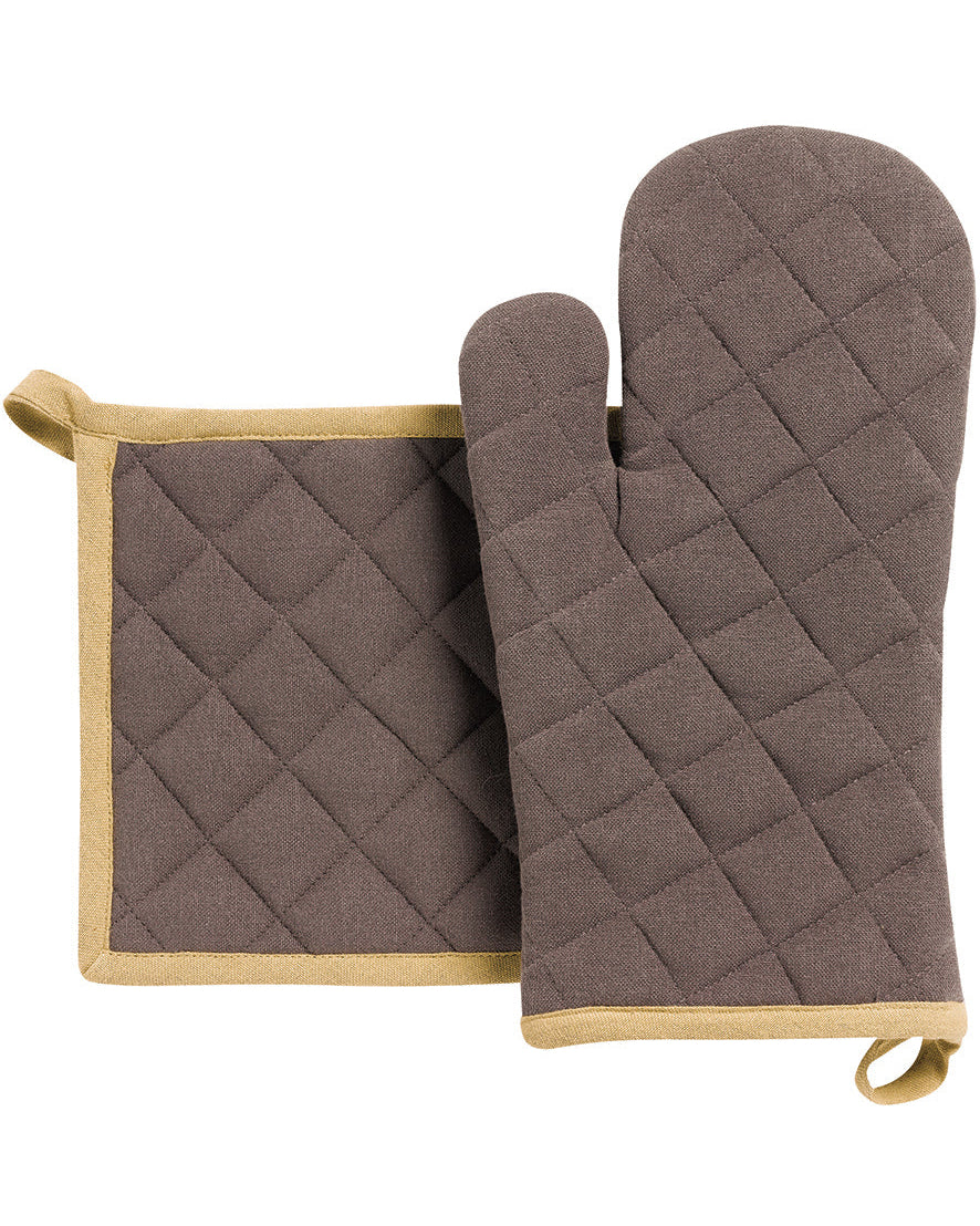 Grace - Set guanto da cucina/presina color Café 15 X 32