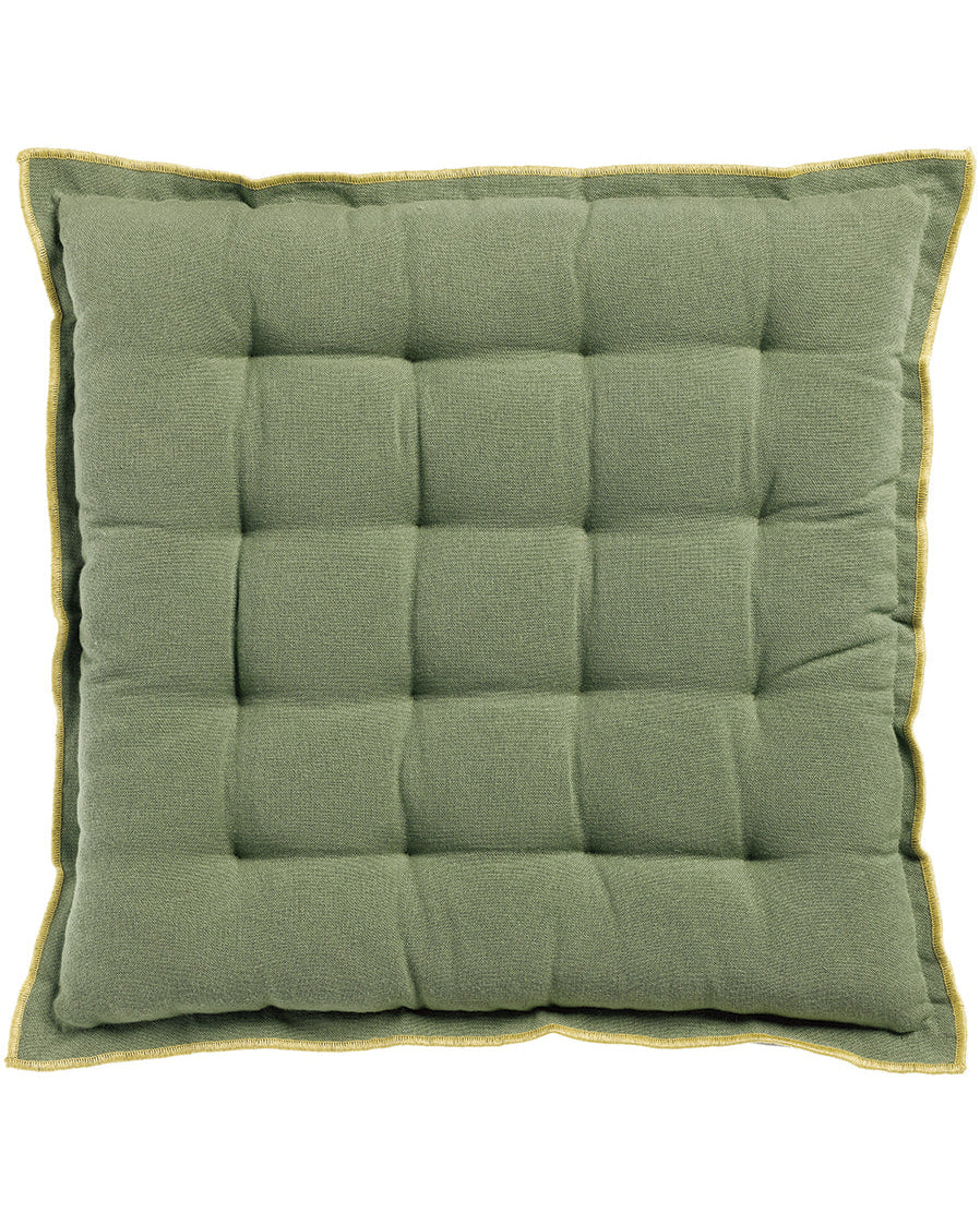 Grace - Cuscino per sedia in cotone riciclato verde matcha 40 X 40 X 3