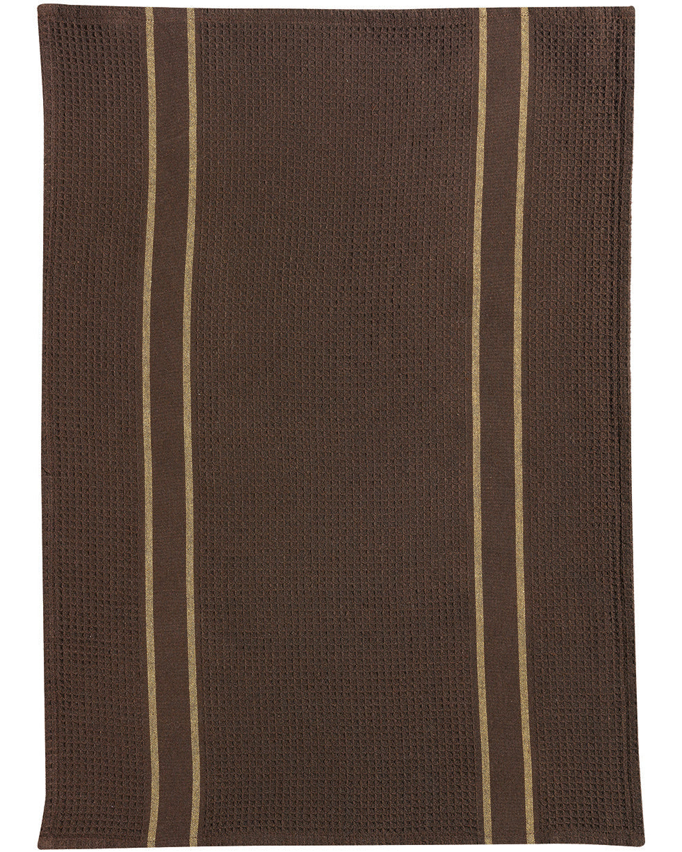 Lars - Strofinaccio in tessuto riciclato a nido d'ape, caffè, 50 X 70