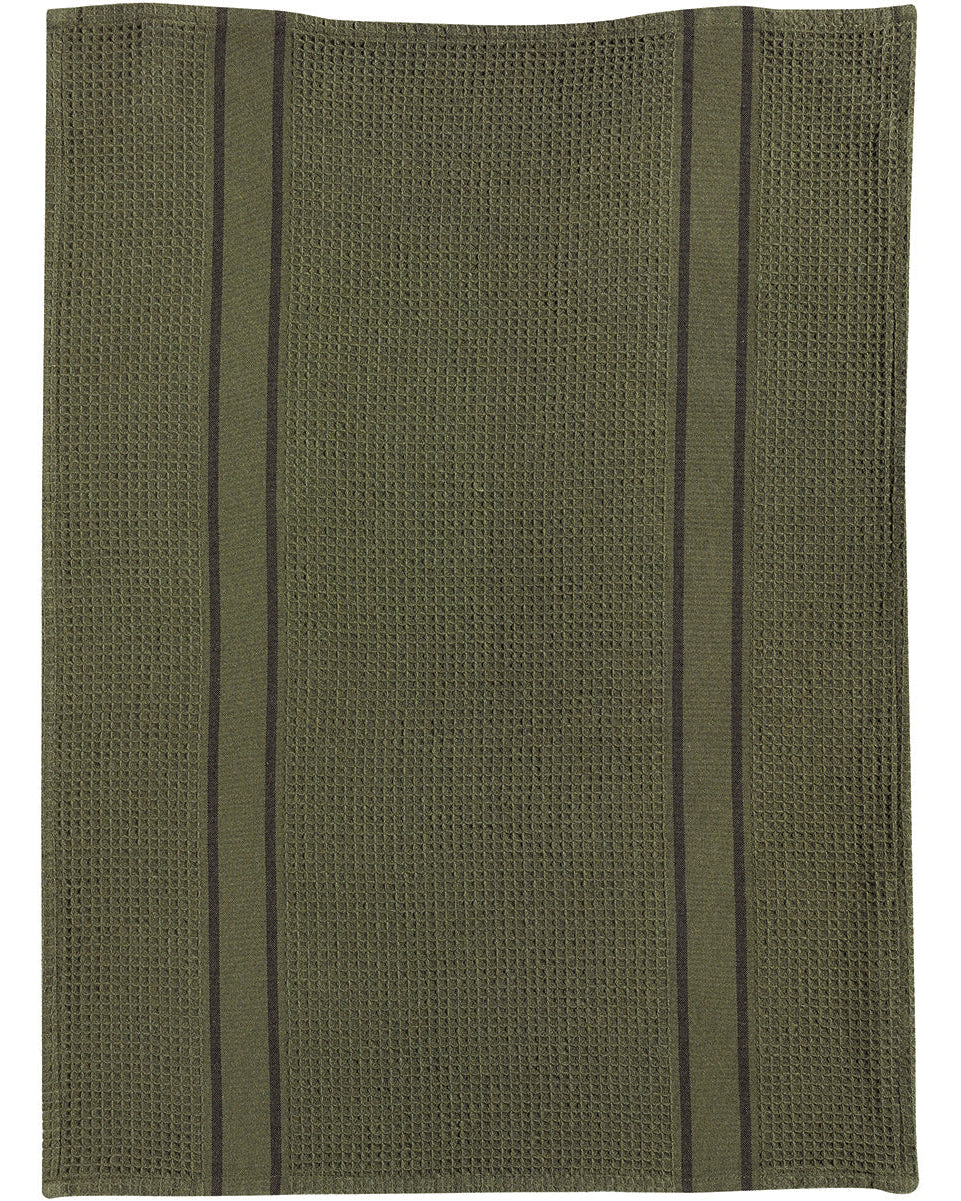 Lars - Strofinaccio in tessuto riciclato a nido d'ape, verde oliva, 50 X 70