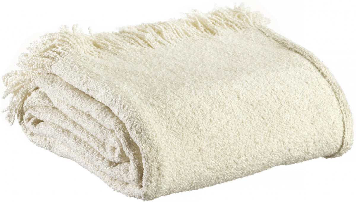 Jane plaid tinta unita Neige 130 X 160