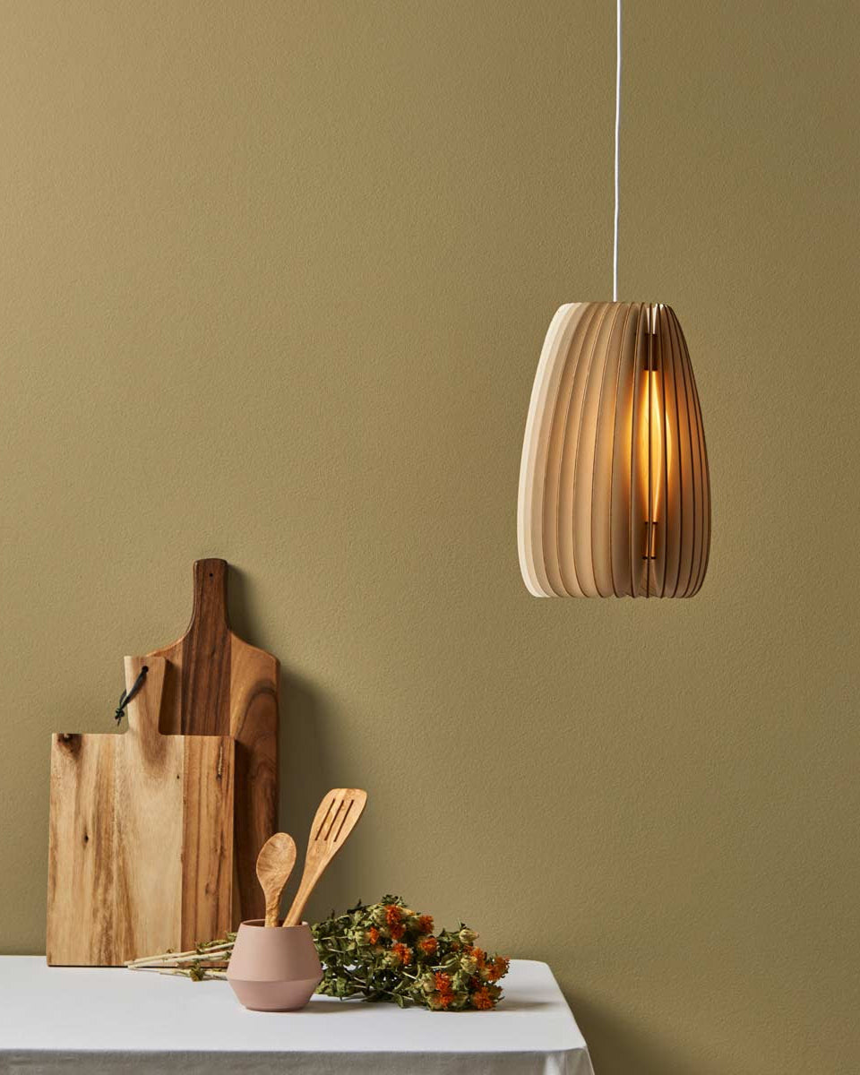 Lampada a sospensione moderna in legno 