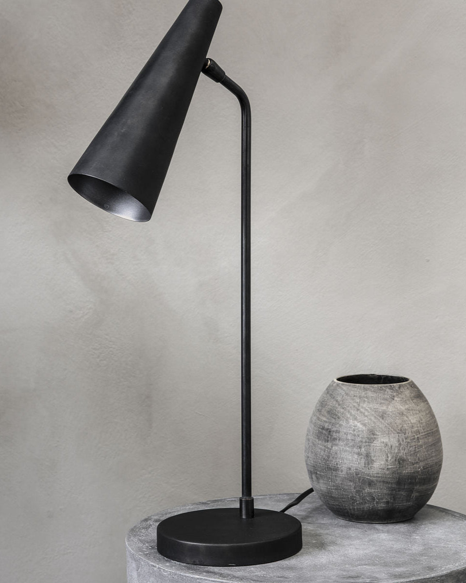 Lampada da scrivania nera