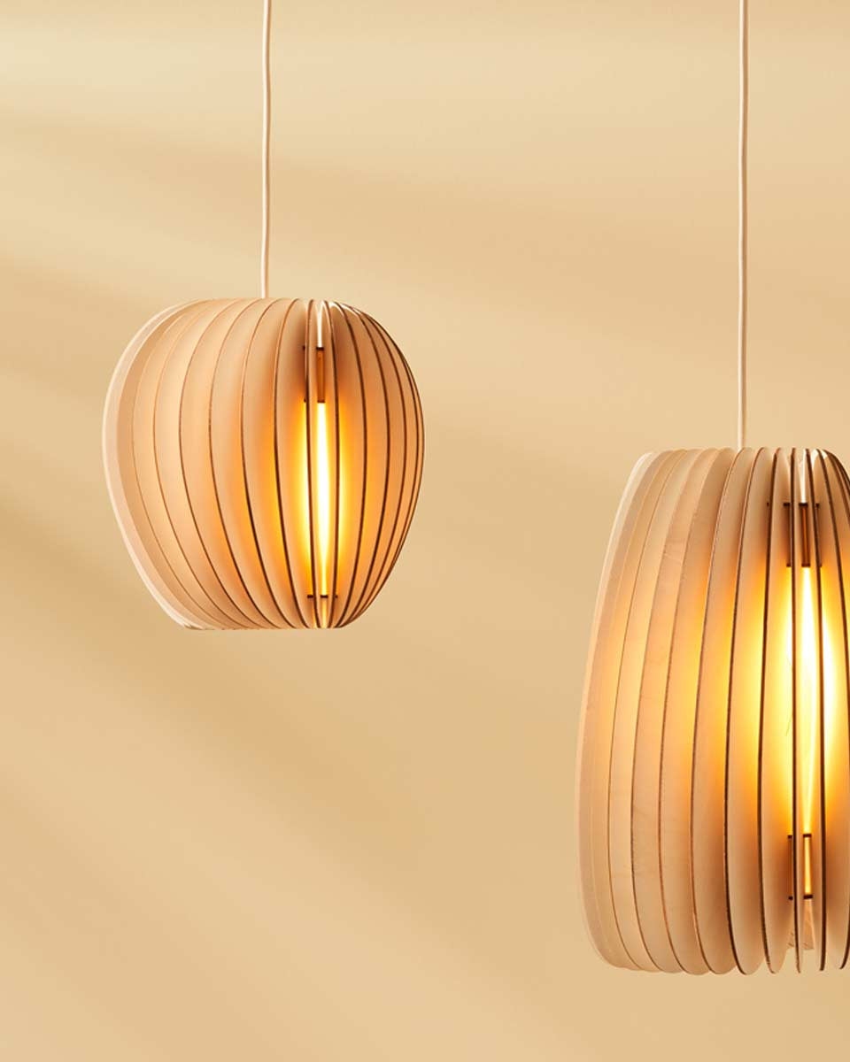 Lampade design in legno by Schneid Studio