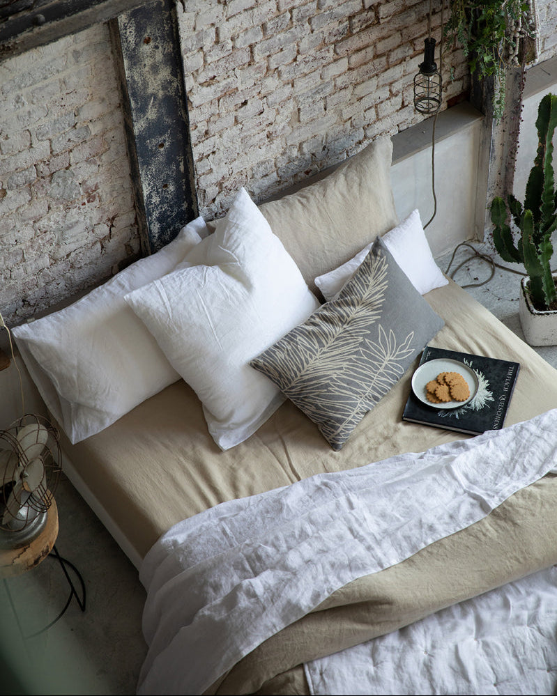 Lenzuolo a pieghe Stonewashed Zeff Naturel 160 X 200 X 30