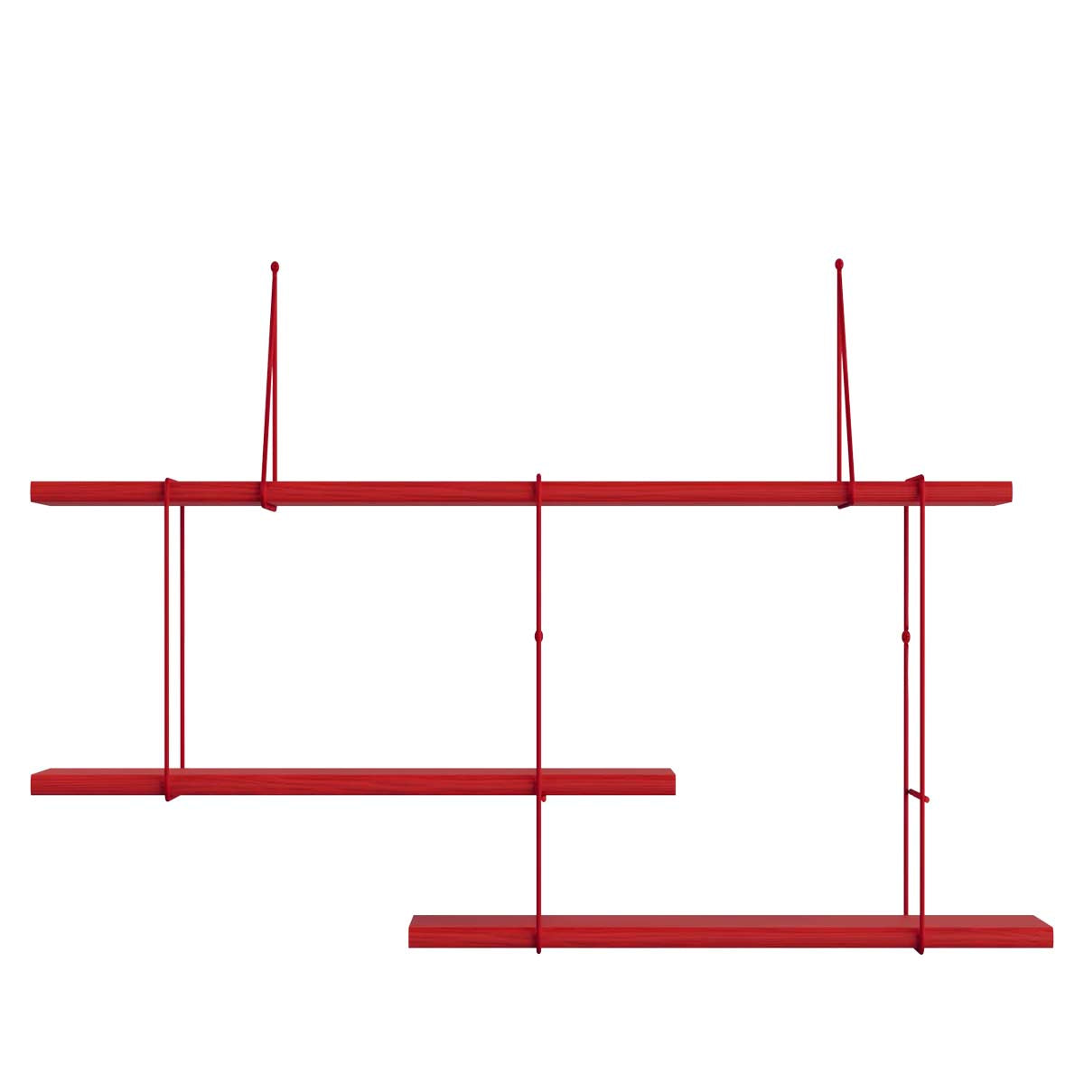 Libreria rossa in faggio e metallo  | Shrink - Studio Hausen