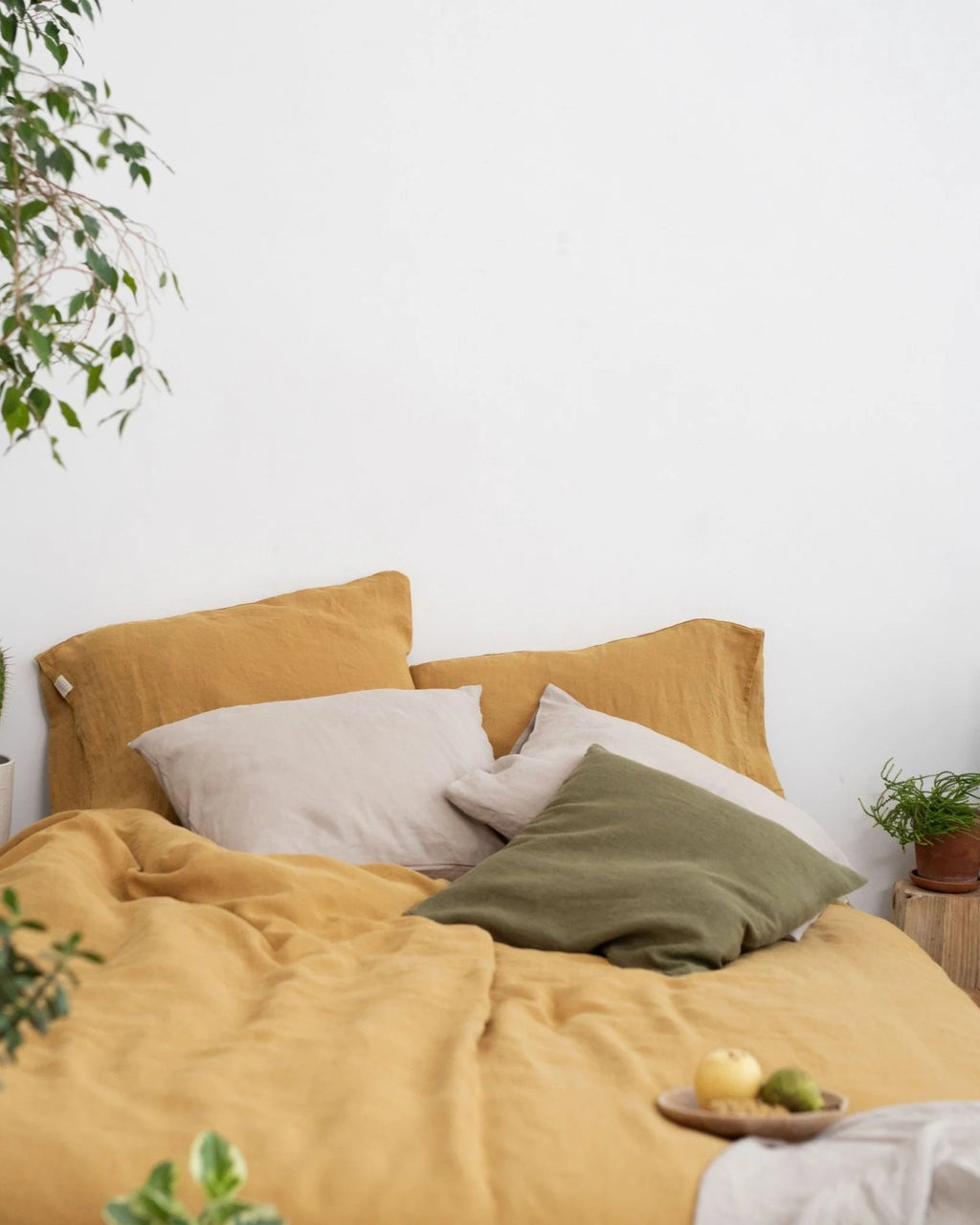 Martini Olive - Fodera cuscino in lino verde