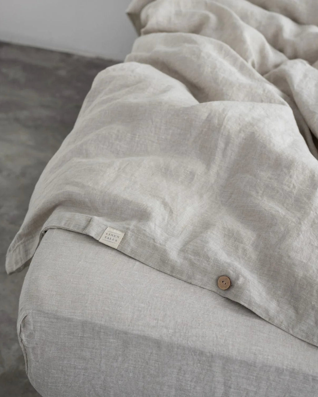 Melange - set copripiumino beige in lino + federe
