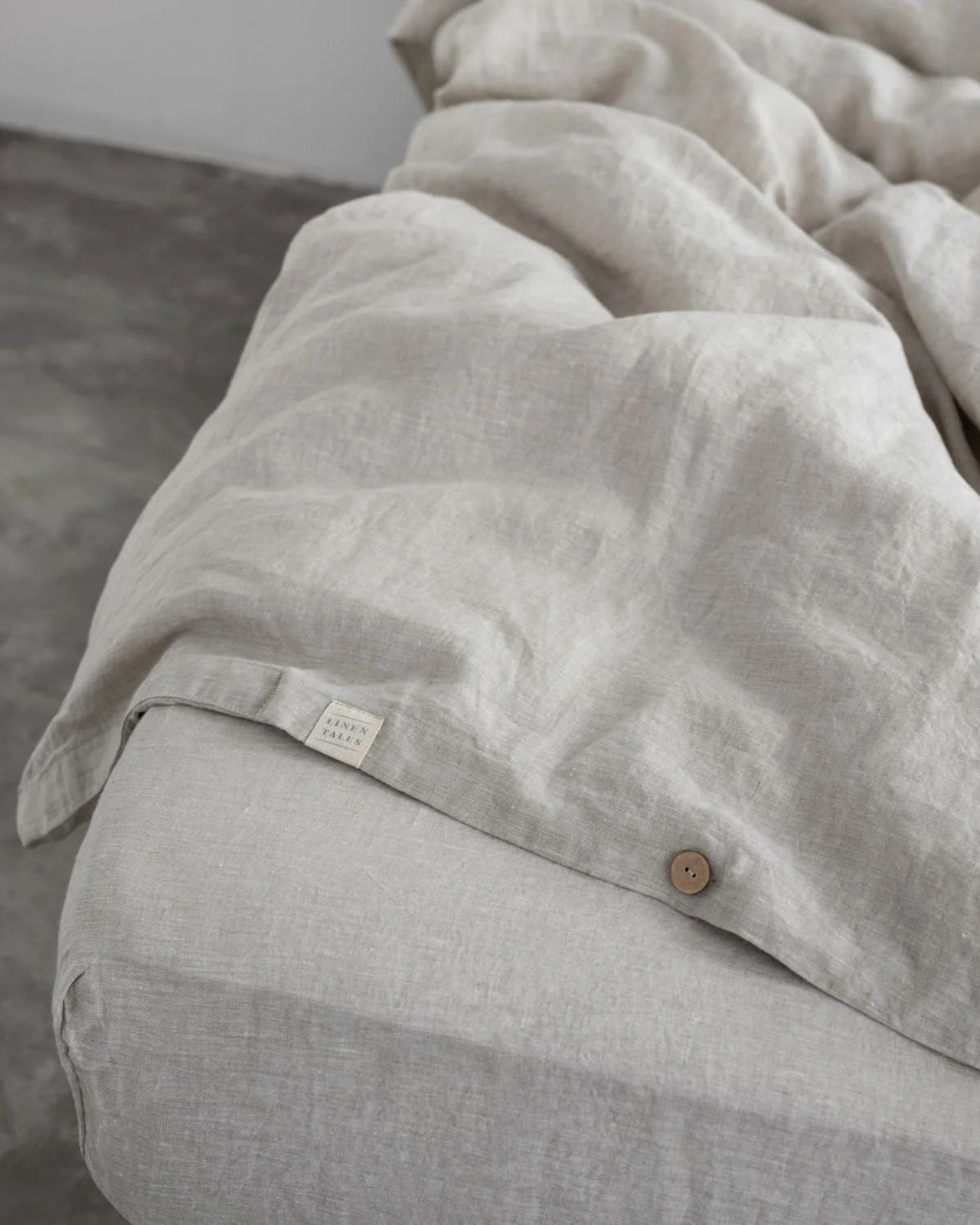 Melange - set copripiumino beige in lino + federe