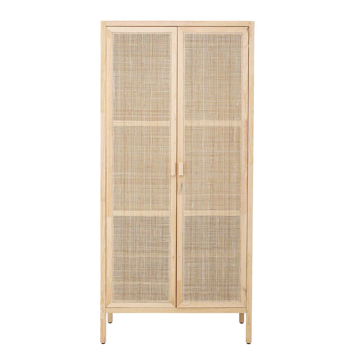 Mobile alto con ante rifinite in paglia di Vienna