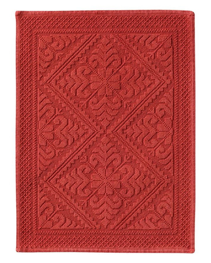 Enzo - Tappeto da bagno Stonewashed rosso mattone 54 X 64
