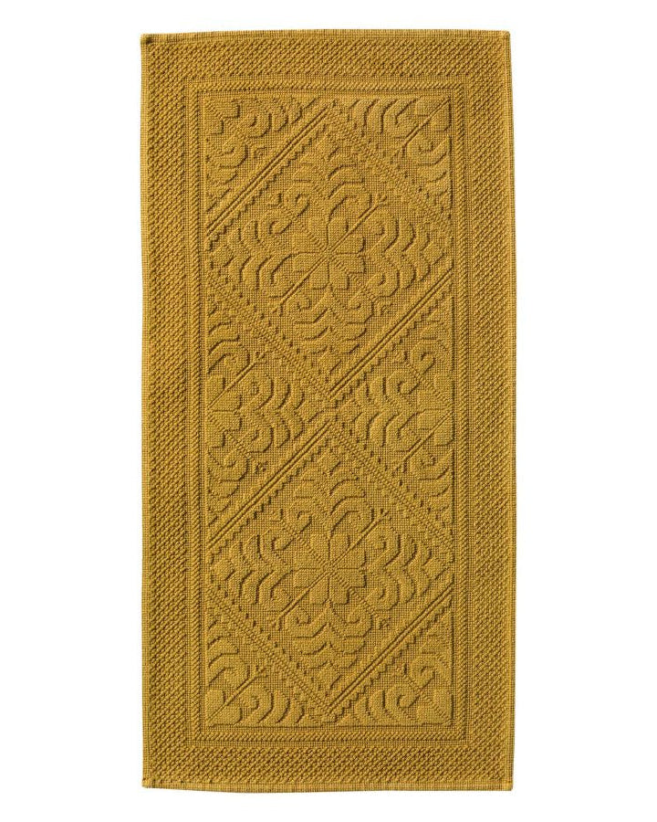 Enzo - Tappeto da bagno giallo zafferano 54 X 110