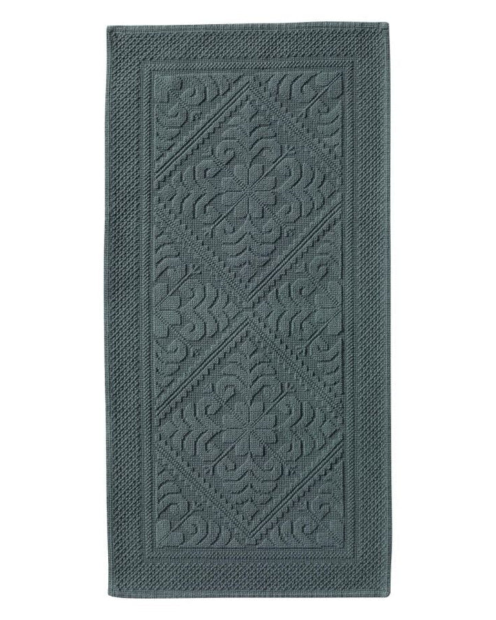 Enzo - Tappeto da bagno verde timo lavato a pietra 54 X 110