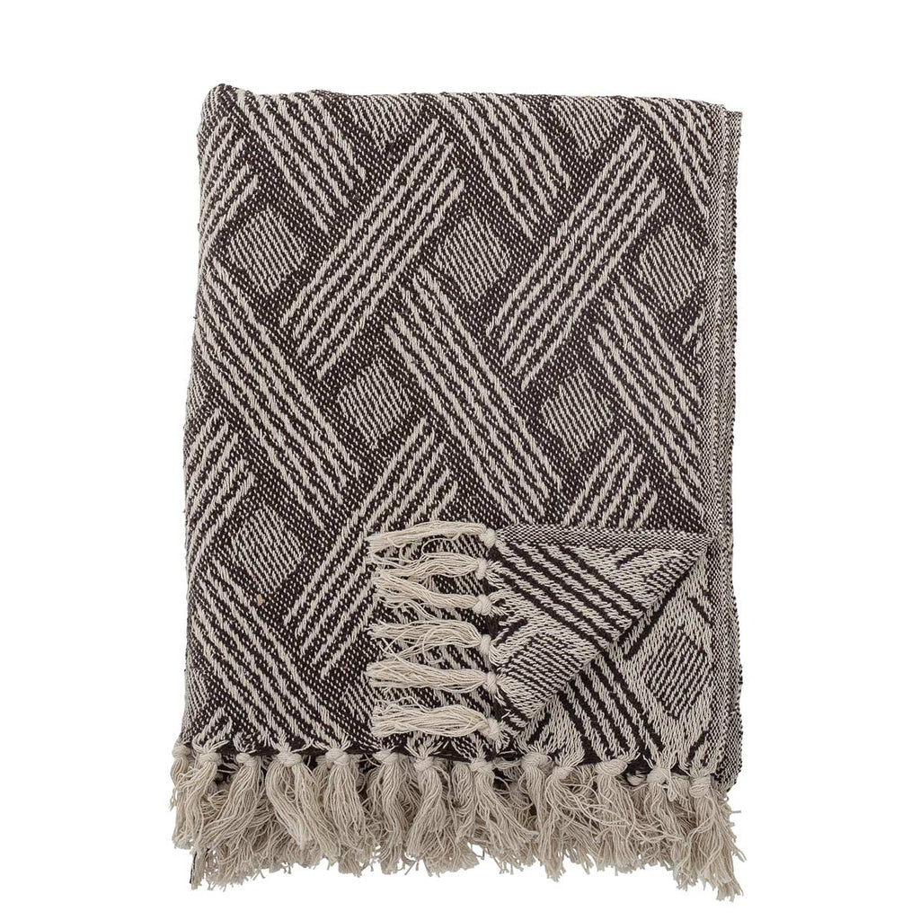 Plaid Bloomingville in cotone riciclato grigio