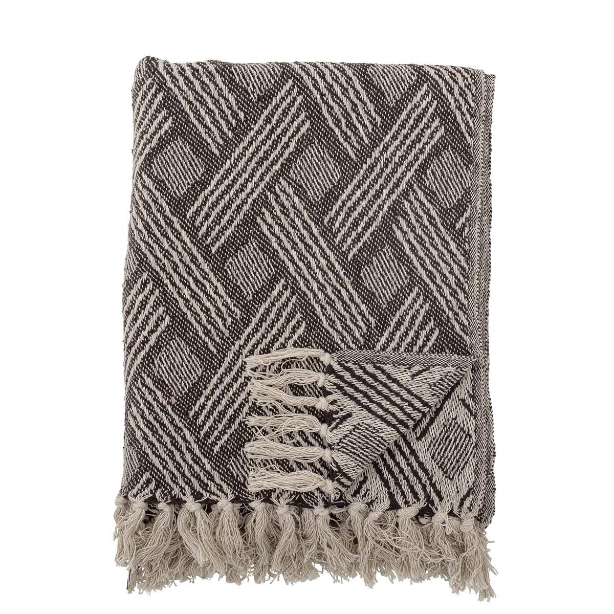 Plaid Bloomingville in cotone riciclato grigio