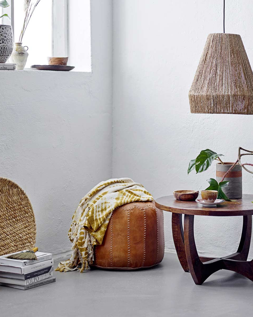 Plaid decorativo con stampa fantasia batik giallo zafferano