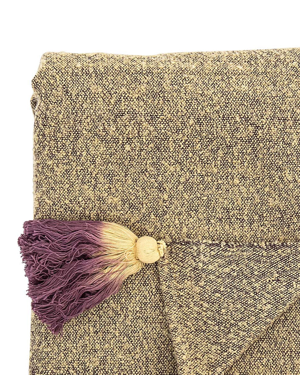 Plaid decorativo giallo con nappe