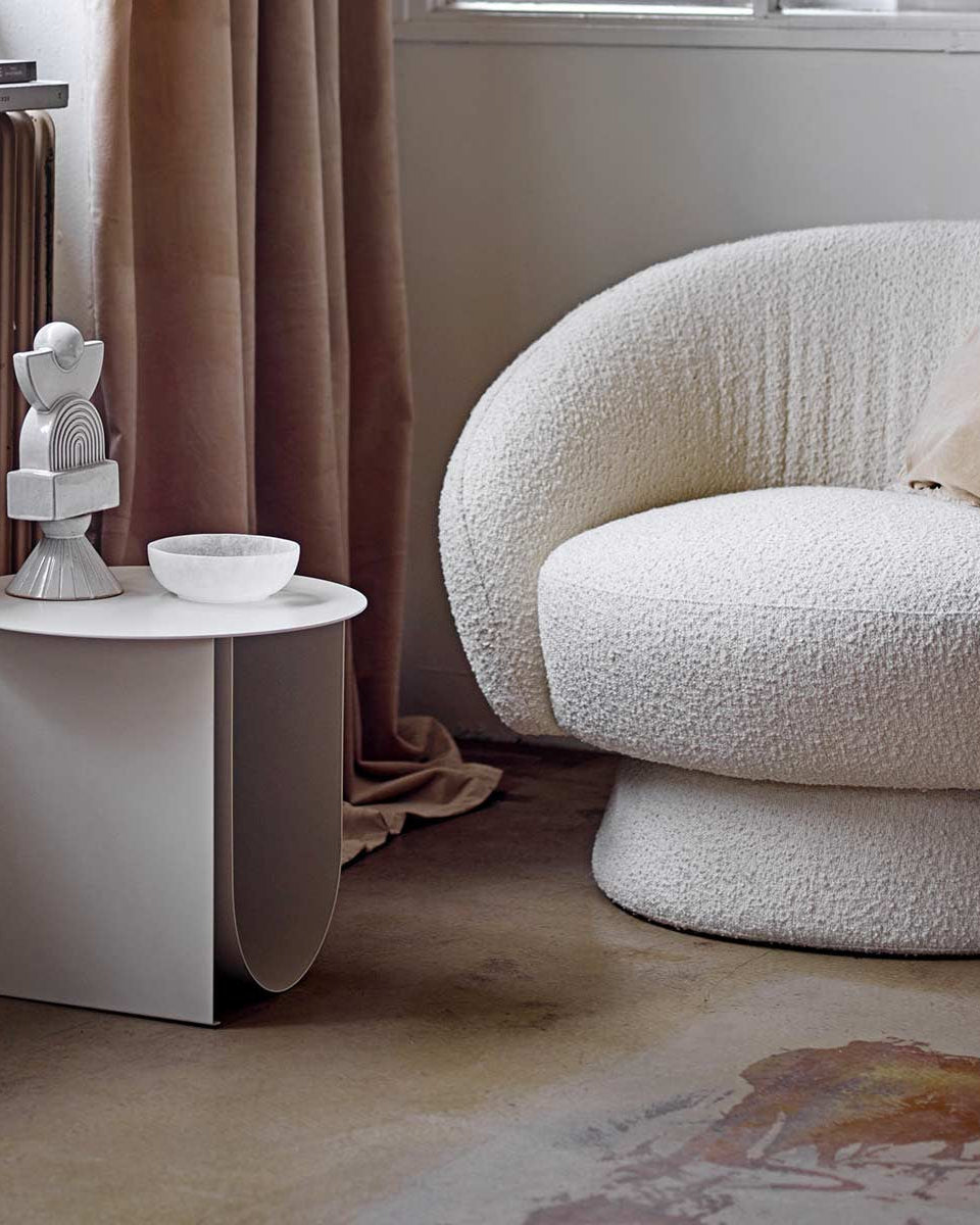 Poltrona design bianca in tessuto