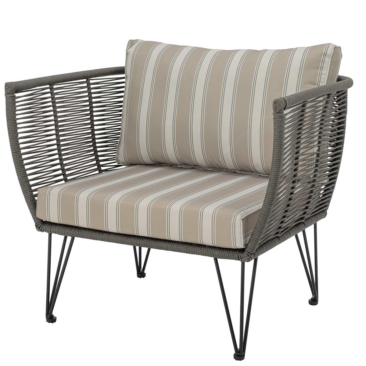 Poltrona imbottita a righe per esterni Bloomingville