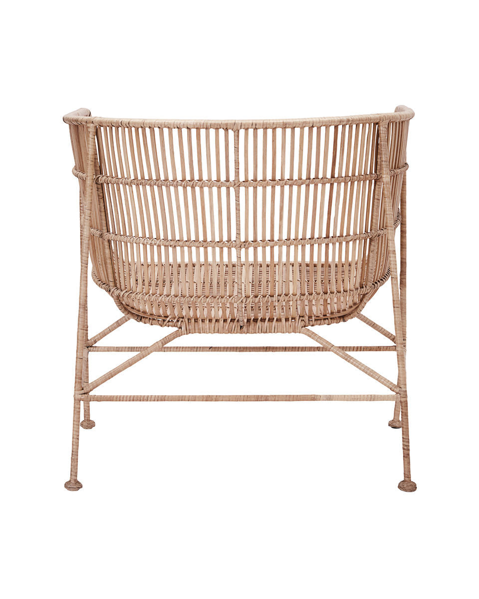 Retro poltrona in rattan naturale