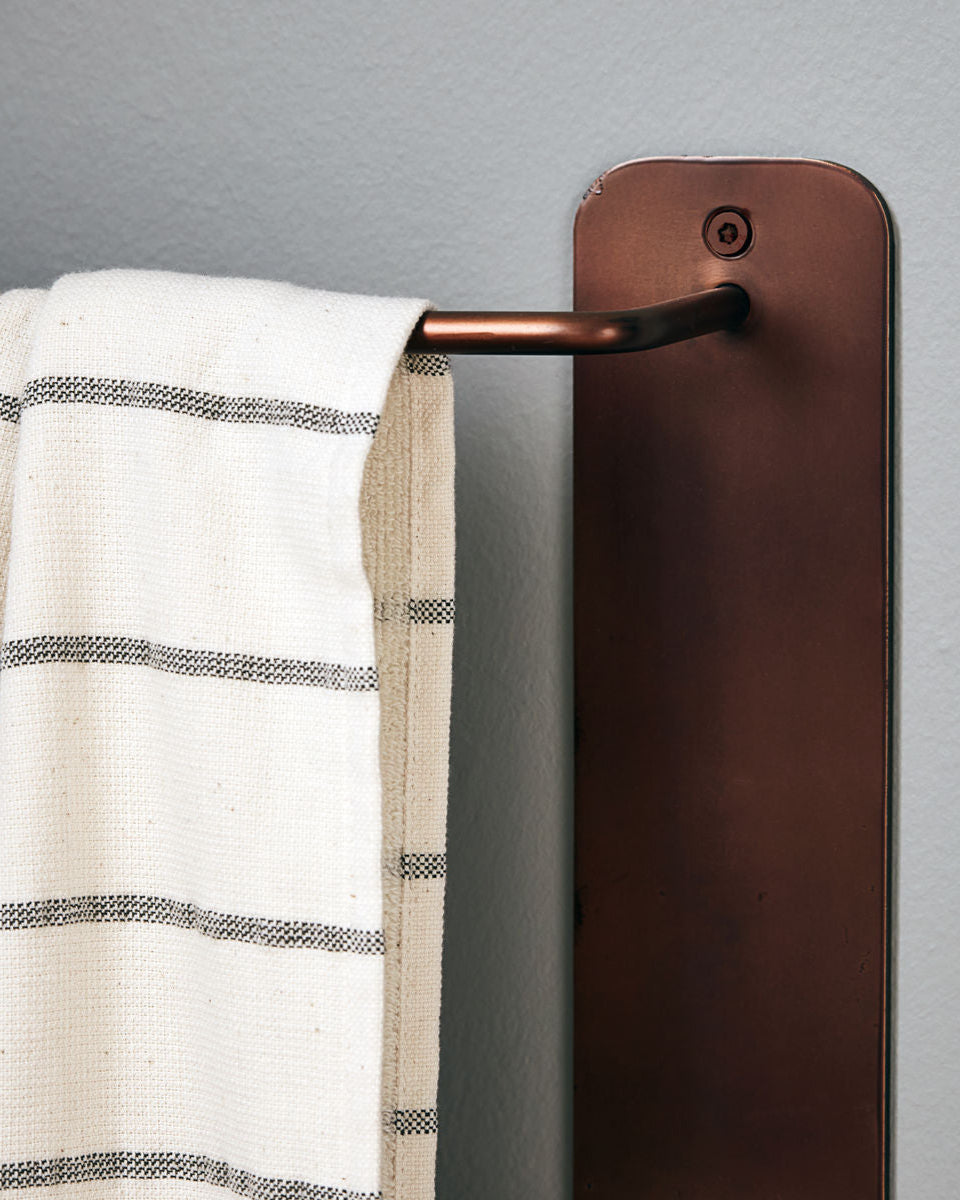 Porta asciugamani marrone in acciaio brunito