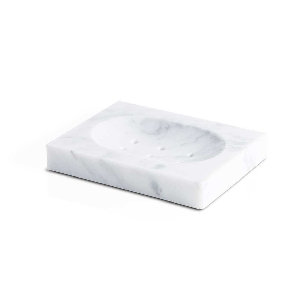 Elegante porta sapone in marmo bianco di Carrara