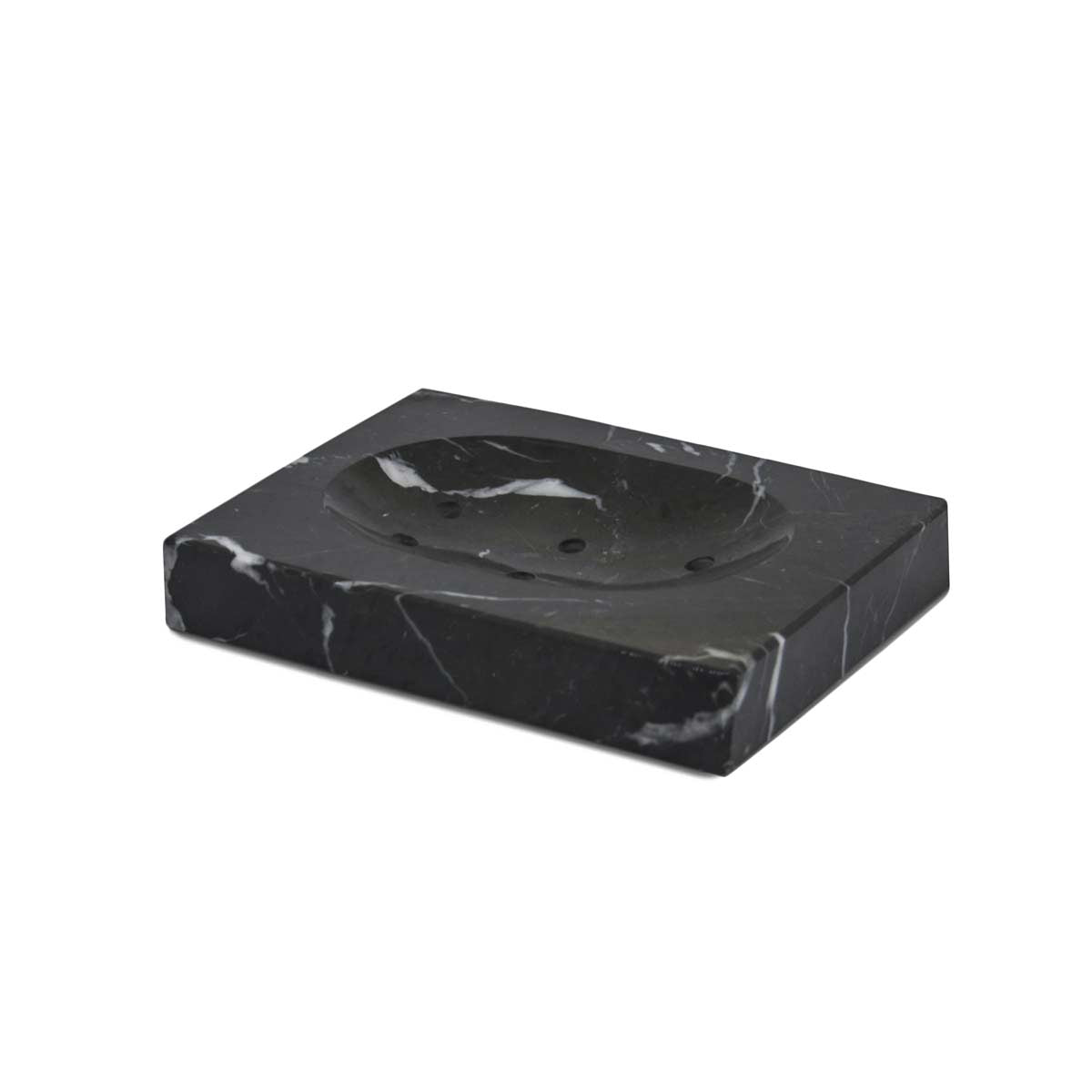 Piatto porta sapone nero in marmo FiammettaV