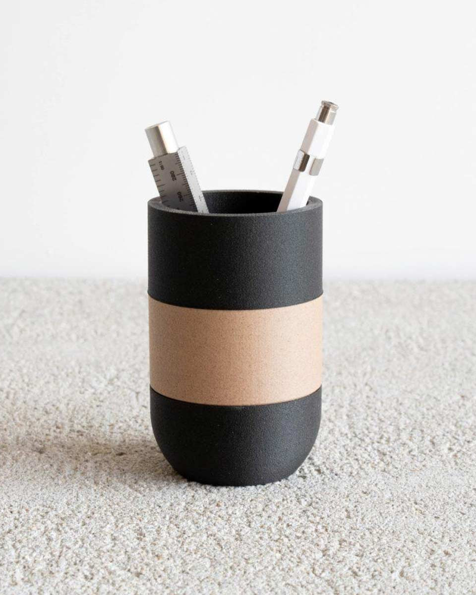 Portamatite bicolore in legno