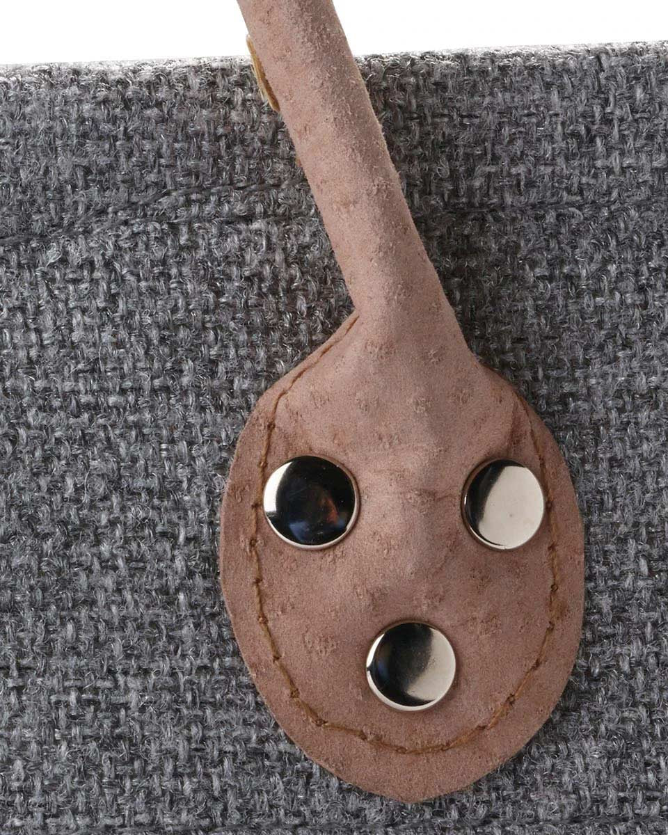 Portaoggetti da bagno in tessuto e dettagli in pelle